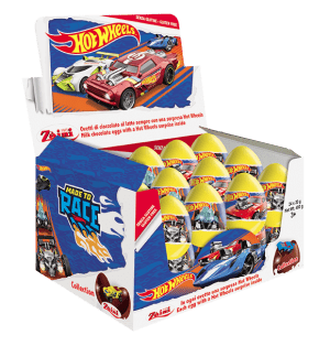 Czekoladowe jajko niespodzianka 20g Hot Wheels karton 24 sztuki Czekoladowe jajko niespodzianka 20g Hot Wheels karton 24 sztuki