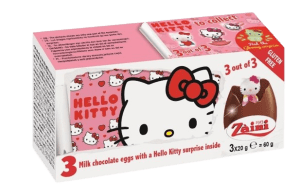 Czekoladowe jajko niespodzianka 3pak 60g Hello Kitty Czekoladowe jajko niespodzianka 3pak 60g Hello Kitty