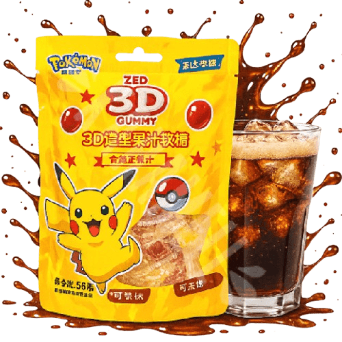 Pokemon Żelki 3D Pikachu O Smaku Coli 56g