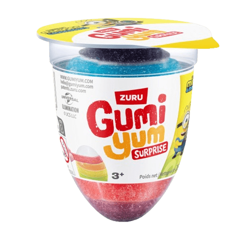 ZURU Gumi Yum Minionki Tęczowe Jajko z Niespodzianką z Owocowymi Żelkami 26g