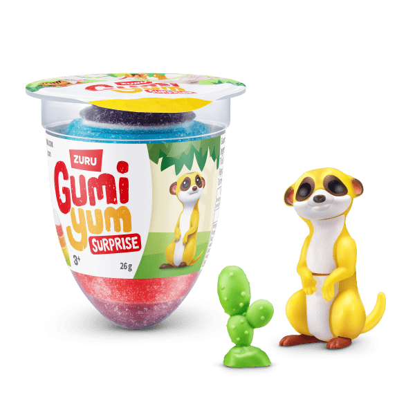 ZURU Gumi Yum Wild Life Tęczowe Jajko z Niespodzianką z Owocowymi Żelkami 26g
