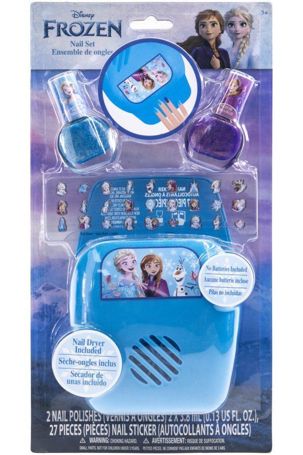 Kraina lodu Frozen zestaw lakierów i naklejek na paznokcie z suszarką do paznokci