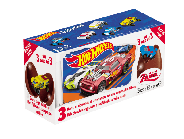 Czekoladowe jajko niespodzianka 3pak 60g Hot Wheels