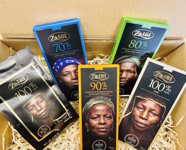 Zestaw prezentowy włoskie czekolady gorzkie Zaini Women of cocoa 415g