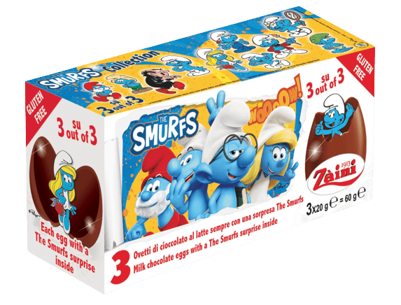 Czekoladowe jajko niespodzianka 3pak 60g Smerfy