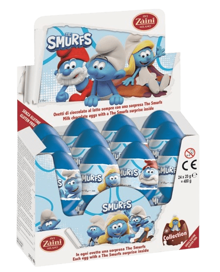 Czekoladowe jajko niespodzianka 20g Smerfy karton 24 sztuki