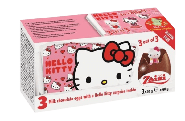 Czekoladowe jajko niespodzianka 3pak 60g Hello Kitty