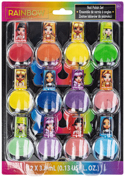 Rainbow High Duży Zestaw 12 Lakierów Do Paznokci