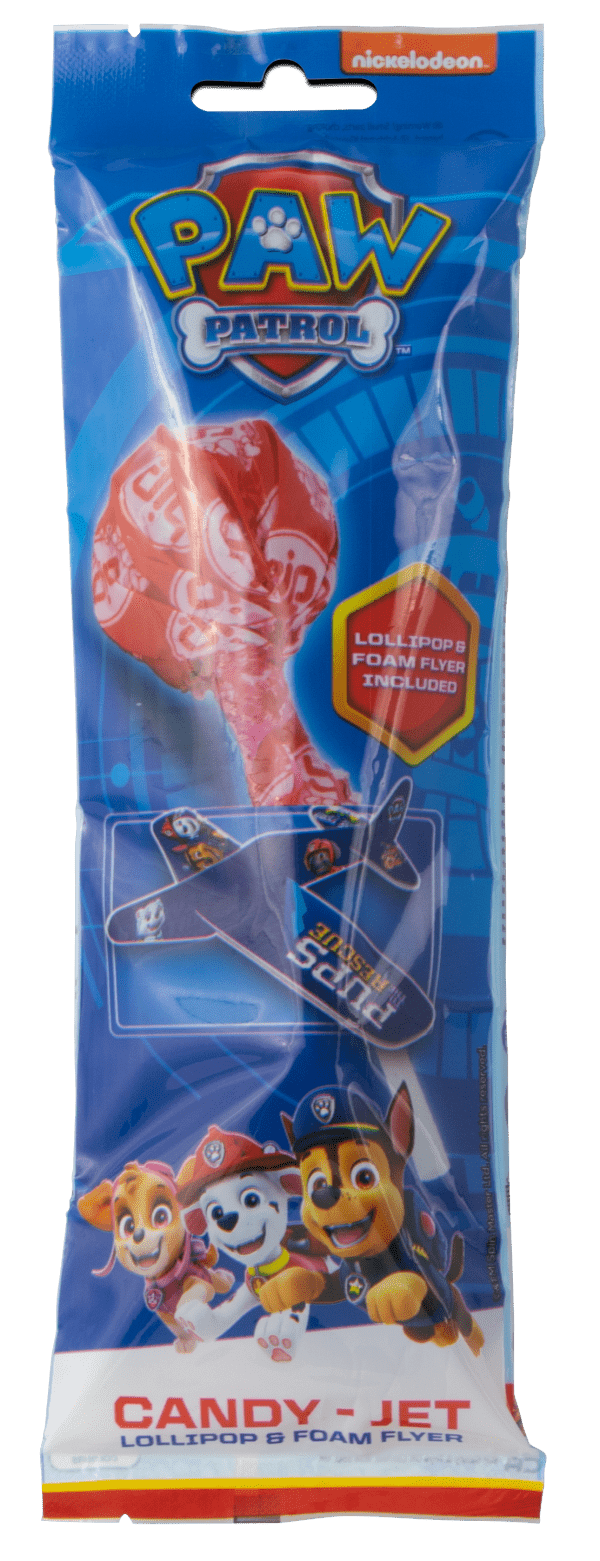 Candy Jet Lizak Truskawkowy + Zabawka Samolot Psi Patrol Paw Patrol 10g
