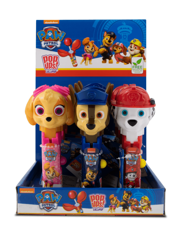 Pop Ups Lollipop Psi Patrol Paw Patrol Wysuwany Lizak-Zabawka Karton 12 Sztuk
