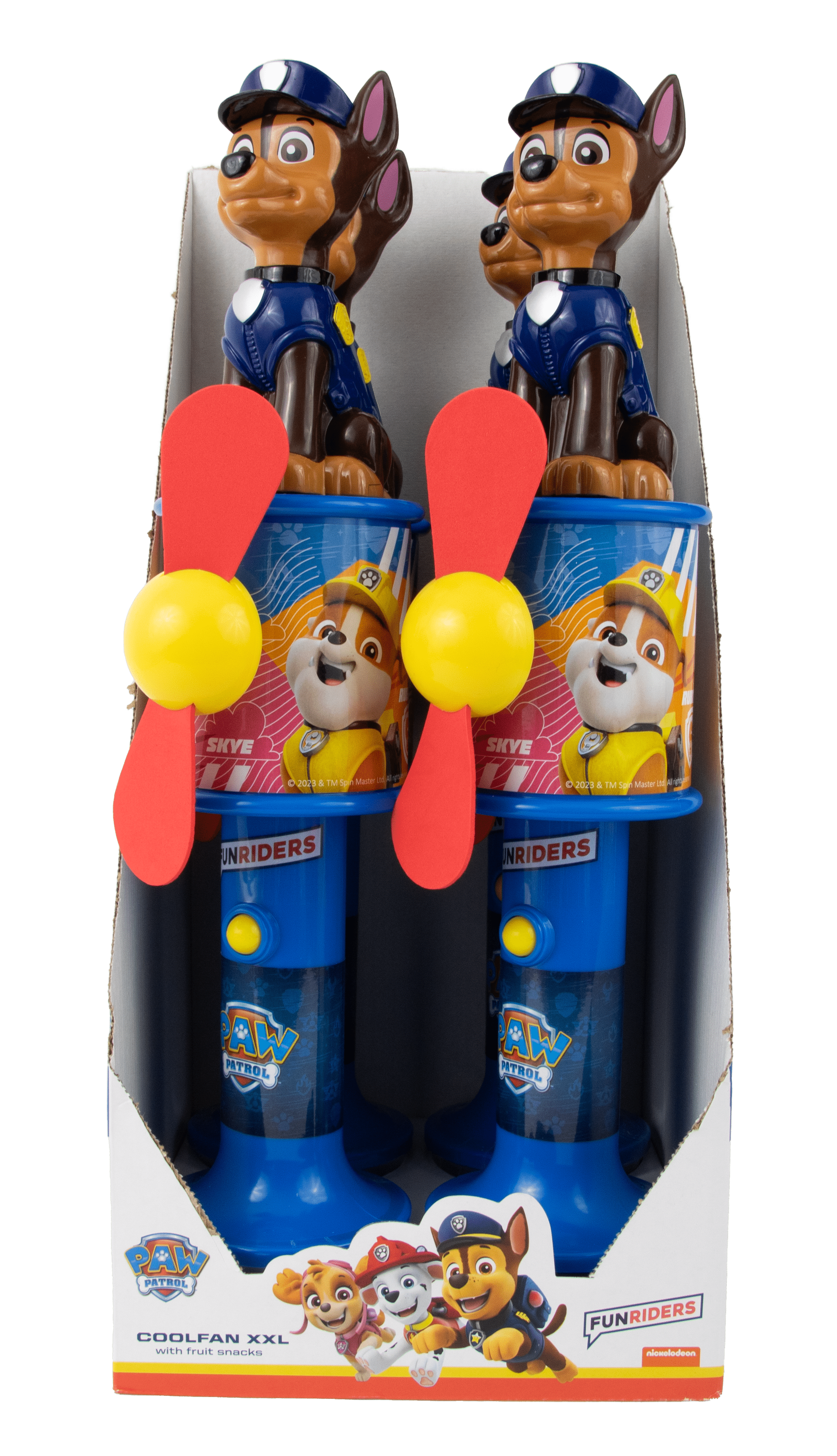 Mega Wiatraczek Cool Fan XXL 40cm z owocowymi żelkami Psi Patrol Chase 25g