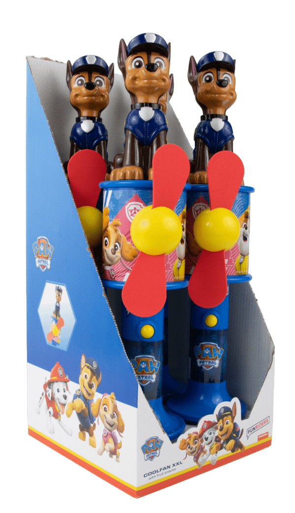 Mega Wiatraczek Cool Fan XXL 40cm z owocowymi żelkami Psi Patrol Chase 25g