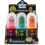 Lizak 3D Sweet Skull Lolly z cukrowym proszkiem na Halloween Karton 12 Sztuk