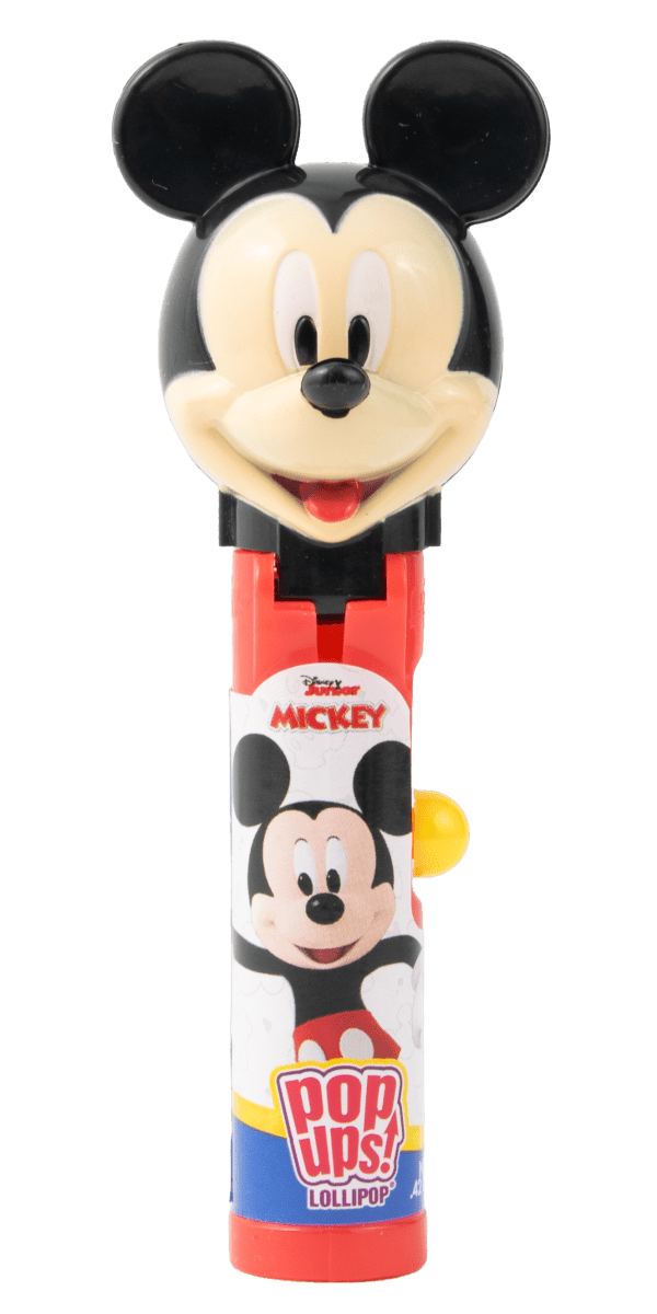 Pop Ups Lollipop Disney Mix Wysuwany Lizak-Zabawka Mix Postaci Myszka Mickey Minnie Kaczor Donald Daisy Karton 12 x 10g