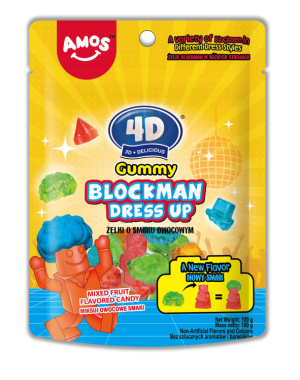 Amos Żelki Ludziki 4D Do Składania Gummy Blockman Dress Up 85g