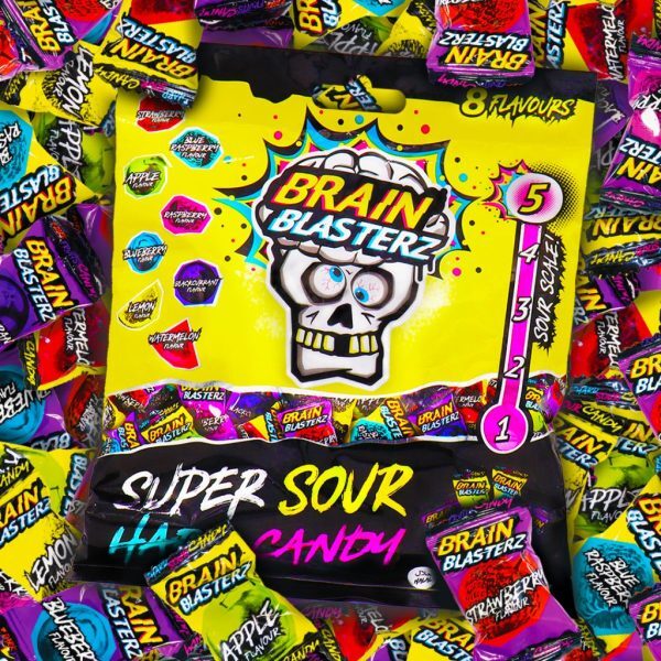 Brain Blasterz Super Sour Candy Mix Kwaśnych Cukierków 8 Smaków 100g