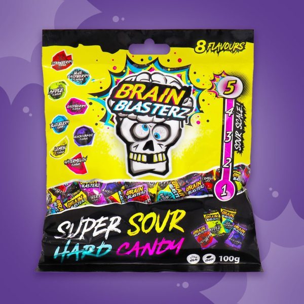 Brain Blasterz Super Sour Candy Mix Kwaśnych Cukierków 8 Smaków 100g