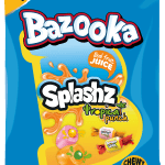 Bazooka Splashz Tropical Punch Amerykańskie Owocowe Cukierki-Żujki Bazooka Candy Mega Paka 120g