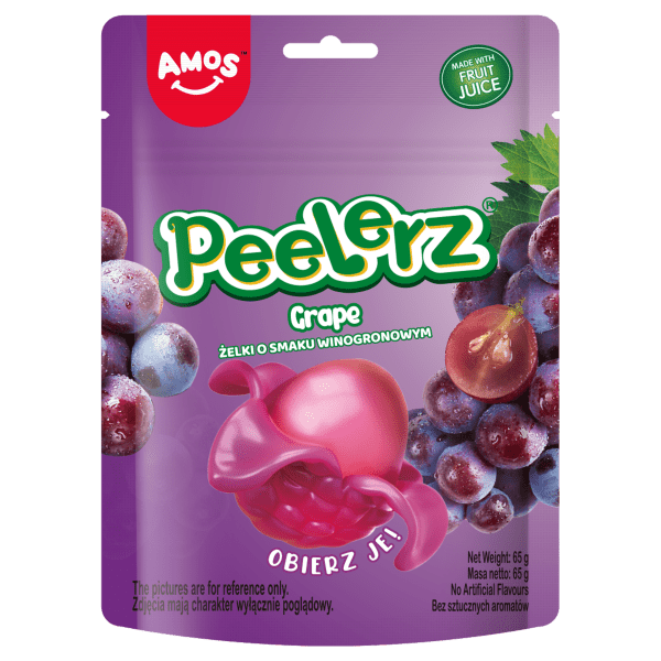 Amos Peelerz Grape Obieralne Żelki w Kształcie Winogrona 65g