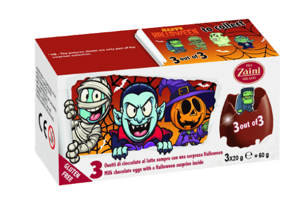 Czekoladowe jajko niespodzianka 3pak 60g Halloween