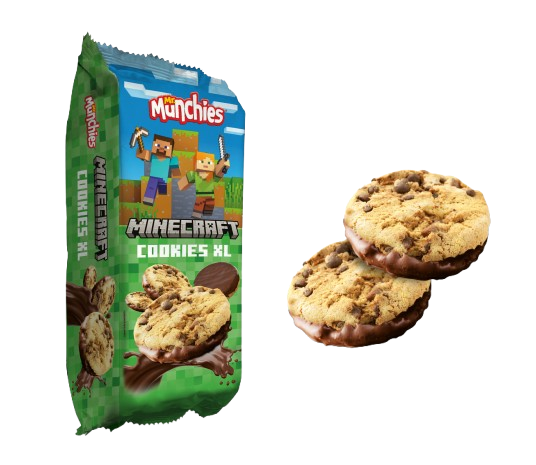 Mr. Munchies Minecraft Cookies XL ciastka z kawałkami czekolady i polewą czekoladową 140g