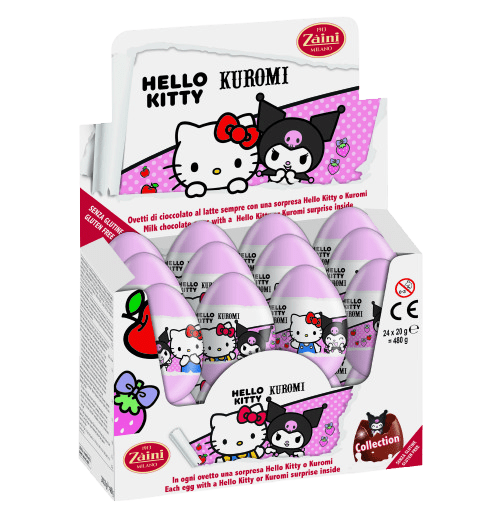 Czekoladowe jajko niespodzianka 20g Hello Kitty&Kuromi karton 24 sztuki