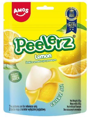 Amos Peelerz Lemon Obieralne Żelki w Kształcie Cytryny 65g Amos Peelerz Lemon Obieralne Żelki w Kształcie Cytryny 65g