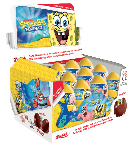 Czekoladowe jajko niespodzianka 20g Spongebob karton 24 sztuki