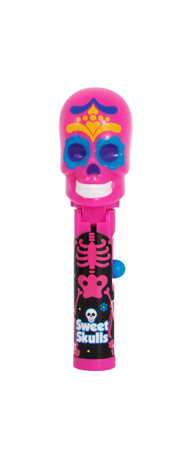 Pop Ups Lollipop Sweet Skulls Wysuwany Lizak-Zabawka na Halloween Karton 12 Sztuk