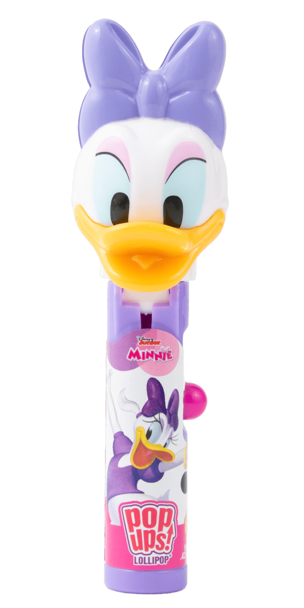 Pop Ups Lollipop Disney Mix Wysuwany Lizak-Zabawka Mix Postaci Myszka Mickey Minnie Kaczor Donald Daisy Karton 12 x 10g