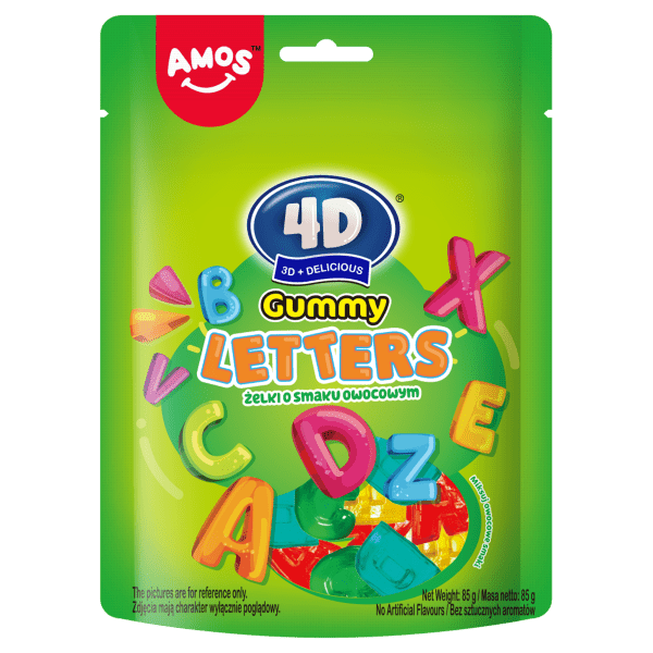 Amos Żelki Literki 4D Gummy Letters 85g