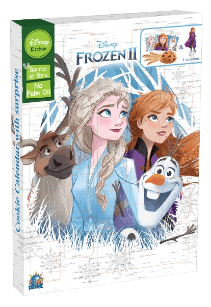 Disney Kraina Lodu Kalendarz Adwentowy z Ciasteczkami i Niespodzianką 132g