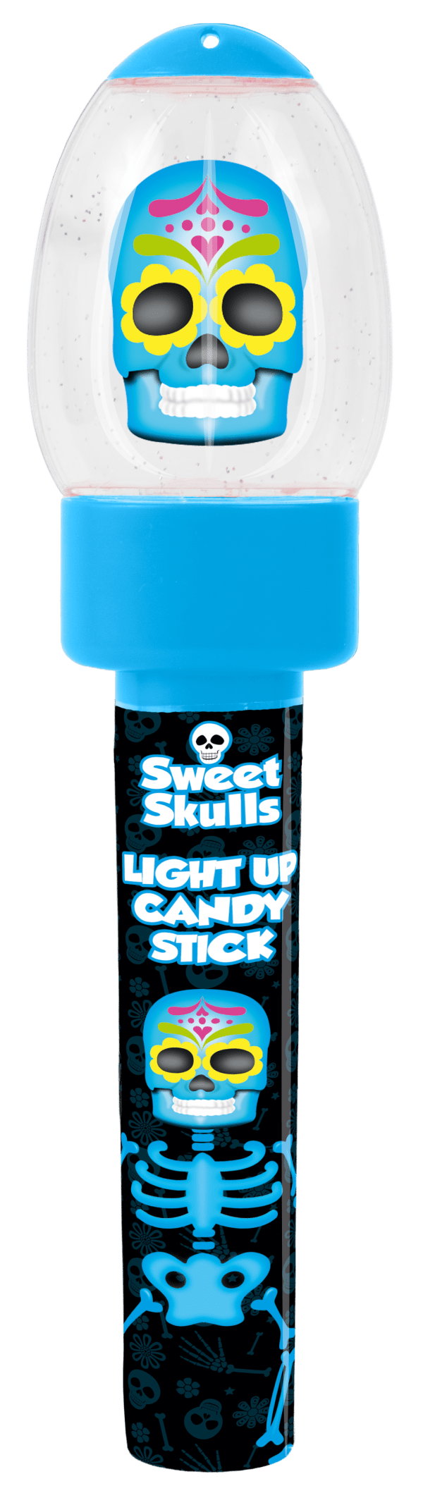 Sweet Skulls Świecąca Tuba Z Owocowymi Mini-Cukierkami Na Halloween 10g