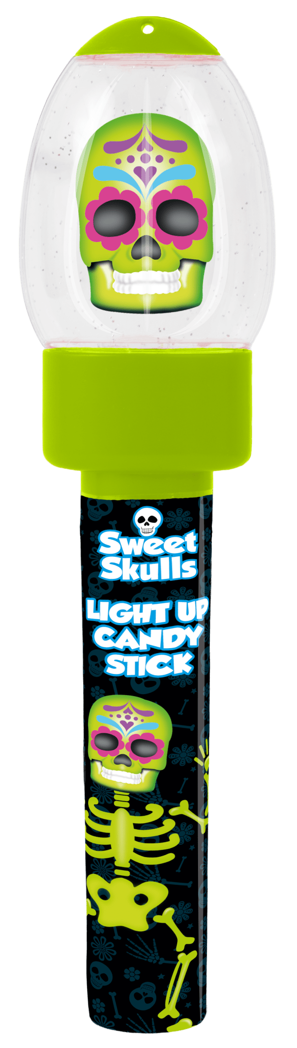 Sweet Skulls Świecąca Tuba Z Owocowymi Mini-Cukierkami Na Halloween 10g