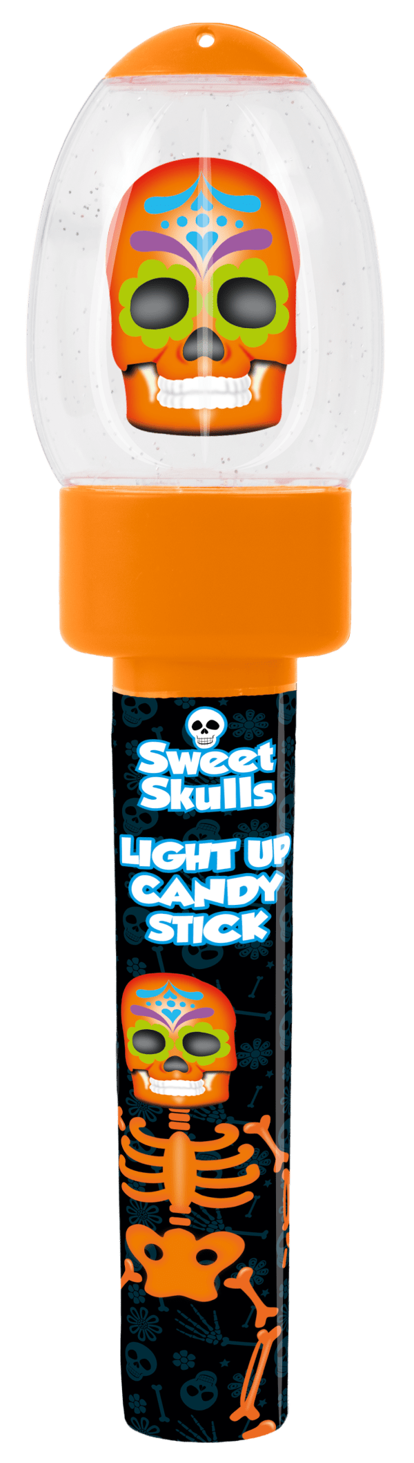 Sweet Skulls Świecąca Tuba Z Owocowymi Mini-Cukierkami Na Halloween 10g