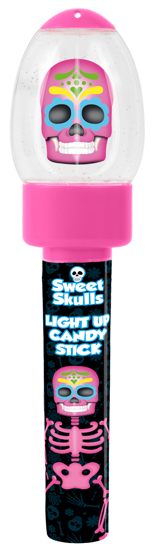 Sweet Skulls Świecąca Tuba Z Owocowymi Mini-Cukierkami Na Halloween 10g