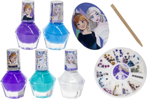 Kraina lodu Frozen zestaw lakierów i ozdób do paznokci z pilniczkiem