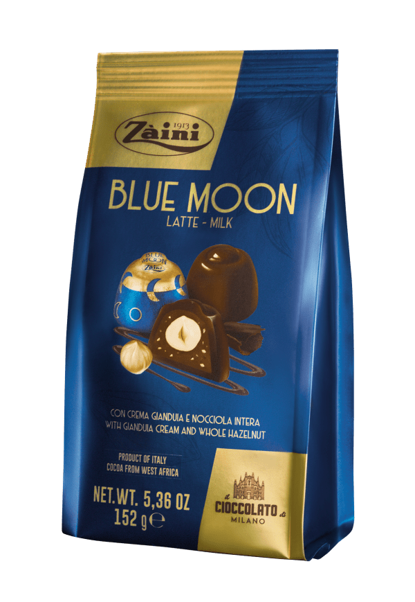 Czekoladowe nadziewane praliny Blue Moon z orzechem laskowym 152g
