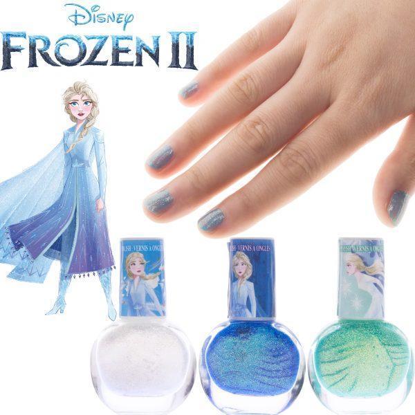 Kraina lodu Frozen zestaw lakierów do paznokci z ozdobną puszką