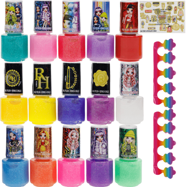 Rainbow High Mega zestaw 15 lakierów do paznokci