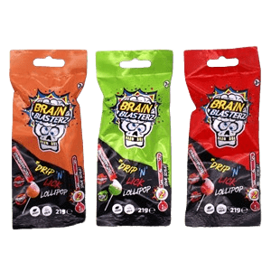 Brain Blasterz Drip 'N' Lick Lollipop Lizak z Kwaśnym Żelem Do Polewania 18g Brain Blasterz Drip 'N' Lick Lollipop Lizak z Kwaśnym Żelem Do Polewania 18g