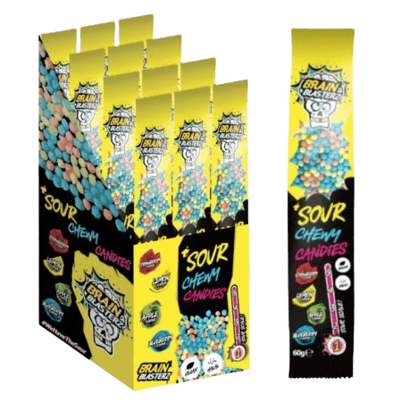 Brain Blasterz Sour Chewy Candies Ciągnące Się Kwaśne Mini Cukierki 60g