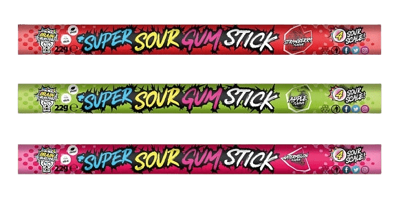 Brain Blasterz Sour Gum Stick Kwaśna Guma do Żucia Pałeczka 22g