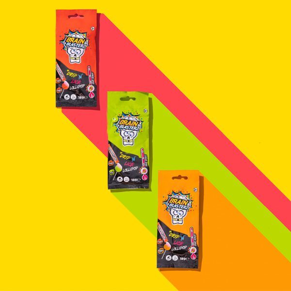 Brain Blasterz Drip 'N' Lick Lollipop Lizak z Kwaśnym Żelem Do Polewania 18g