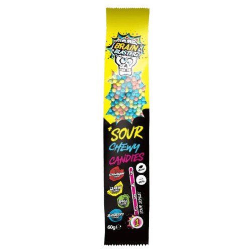 Brain Blasterz Sour Chewy Candies Ciągnące Się Kwaśne Mini Cukierki 60g