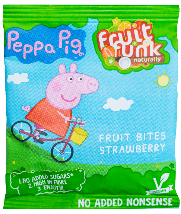 Fruit Funk Peppa Pig Zdrowe Owocowe Przekąski 98% Owoców Świnka Peppa Multibag 10x10g
