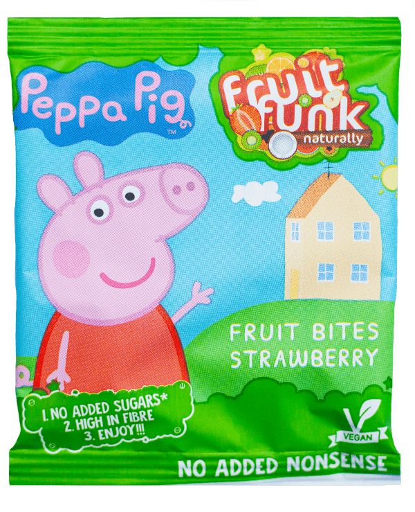 Fruit Funk Peppa Pig Zdrowe Owocowe Przekąski 98% Owoców Świnka Peppa Multibag 10x10g