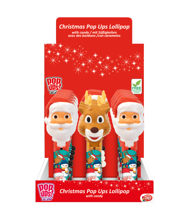 Pop Ups Lollipop Christmas Wysuwany Lizak-Zabawka na Boże Narodzenie Karton 12 Sztuk
