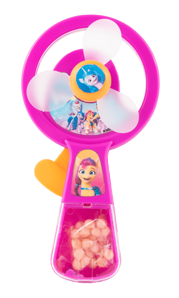 Wiatraczek Squeezie Fan Z Cukierkami Mix Psi Patrol Minionki My Little Pony Karton 10 x 5g