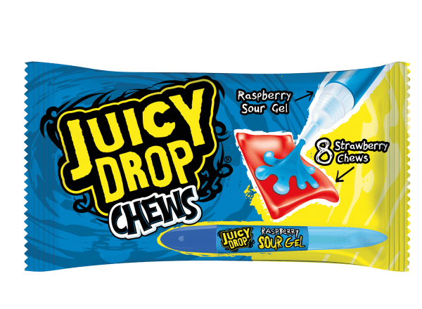 Juicy Drop Chews Cukierki-Żujki Z Kwaśnym Żelem W Pisaku Bazooka Candy 67g